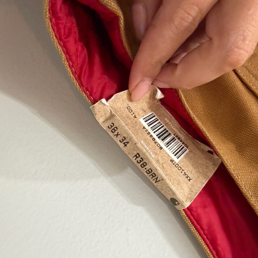 Carhartt 38x34 NEW With Tags Insulated Duck Bib Overalls Brown Quilted Workwear - Picture 4 of 7